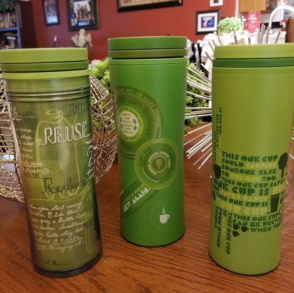 Starbucks Other - Starbucks Eco Friendly, Reduce Reuse Recycle Travel Tumblers